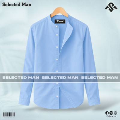 Long Sleeve Band Collar Shirt